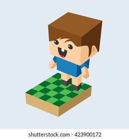 isometric people cartoon