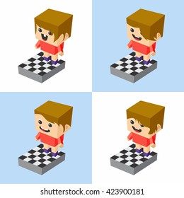 isometric people cartoon