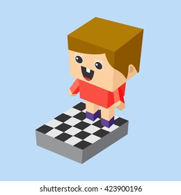 isometric people cartoon