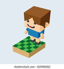 isometric people cartoon