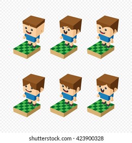 isometric people cartoon