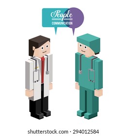 Isometric People  digital design, vector illustration eps 10