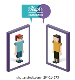 Isometric People  digital design, vector illustration eps 10