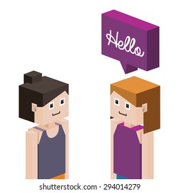Isometric People  digital design, vector illustration eps 10