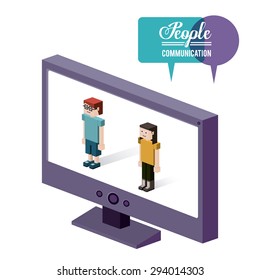 Isometric People  digital design, vector illustration eps 10