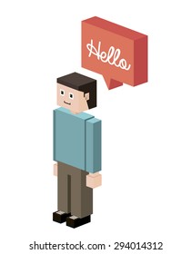 Isometric People  digital design, vector illustration eps 10