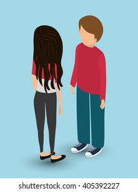 Isometric people graphic design, vector illustration