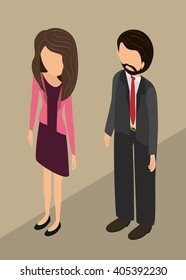 Isometric people graphic design, vector illustration