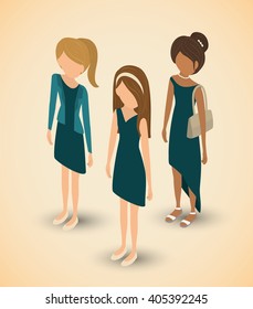 Isometric people graphic design, vector illustration