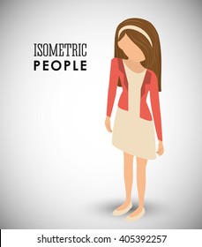 Isometric people graphic design, vector illustration