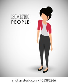 Isometric people graphic design, vector illustration