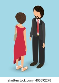 Isometric people graphic design, vector illustration