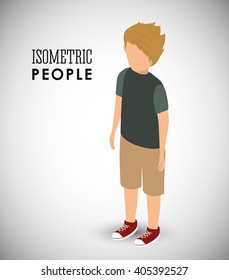 Isometric people graphic design, vector illustration