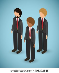 Isometric people graphic design, vector illustration
