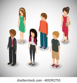 Isometric people graphic design, vector illustration