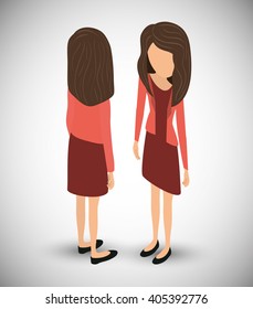 Isometric people graphic design, vector illustration