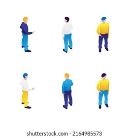 Isometric people illustration. Flat characters design