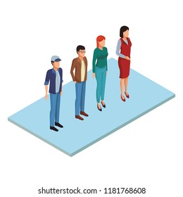 Isometric people isolated