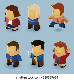 Isometric People Set. Vector Illustration