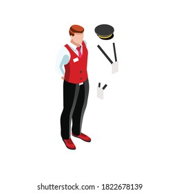 Vector de colección de conjunto de iconos de trabajo de persona isométrica