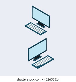 Isometric personal computer. Illustration suitable for advertising and promotion