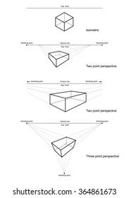 Perspective Drawing Isolated On White Background Stock Vector (Royalty ...