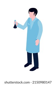 Composición isométrica de la industria petrolera con imagen aislada de obrero de la producción de petróleo ilustración vectorial