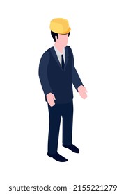 Isometric petroleum industry composition with isolated image of oil production worker vector illustration