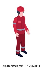 Isometric petroleum industry composition with isolated image of oil production worker vector illustration