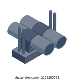 Isometric petroleum industry composition with isolated image of oil production equipment vector illustration