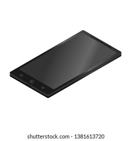 Isometric phone on a white background. Smartphone in isometric style. Vector
