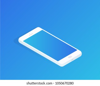 Isometric phone. Vector illustration