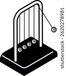 Isometric Physics Pendulum Clip art - Blue Monochrome