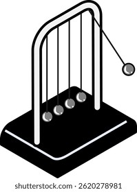 Isometric Physics Pendulum Clip art - Blue Monochrome