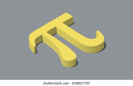 Isometric Pi symbol flat vector icon. Pi day concept.