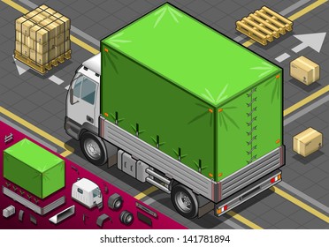 Isometric Pick Up Truck Tarpaulin.