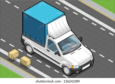 Isometric Pick Up Truck Van Tarpaulin.
