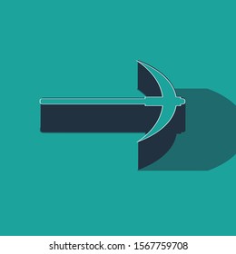 Isometric Pickaxe icon isolated on green background. Blockchain technology, cryptocurrency mining, bitcoin, digital money market, cryptocoin wallet.  Vector Illustration