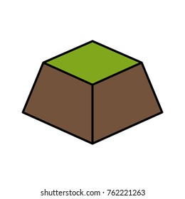 Isometric piece of earth design