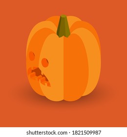 Isometric pimpkin isolated vector illustration
