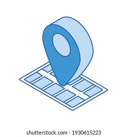 Isometric Pin Location Mark Icon