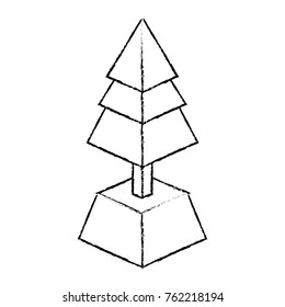 Isometric pine tree design