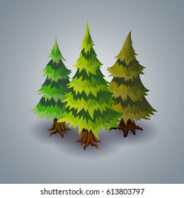 Isometric pine trees