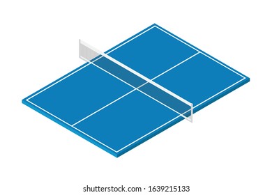 Isometric ping pong table vector illustration