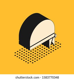 Isometric Pirate bandana for head icon isolated on yellow background.  Vector Illustration