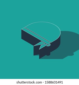 Isometric Pirate bandana for head icon isolated on green background.  Vector Illustration