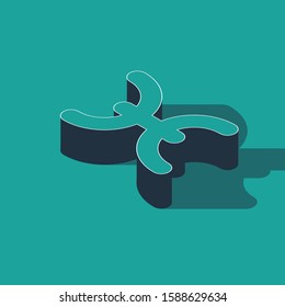 Isometric Pisces zodiac sign icon isolated on green background. Astrological horoscope collection.  Vector Illustration