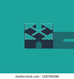 Isometric Pixel arrows in four directions icon isolated on green background. Cursor move sign.  Vector Illustration