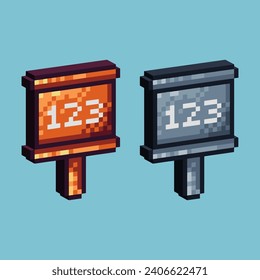 Isometric Pixel art 3d of 123 sign  icon for items asset.123 sign icon on pixelated style.8bits perfect for game asset or design asset element for your game design asset.