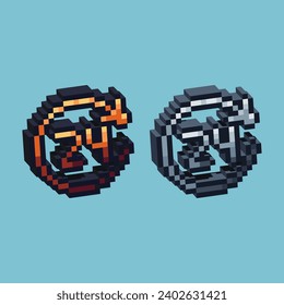 Isometric Pixel art 3d of 24hours icon for items asset.24Hours icon on pixelated style.8bits perfect for game asset or design asset element for your game design asset.